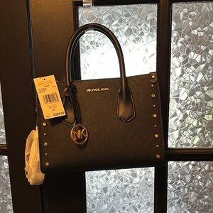 Michael Kors Black Tote with Chain Details